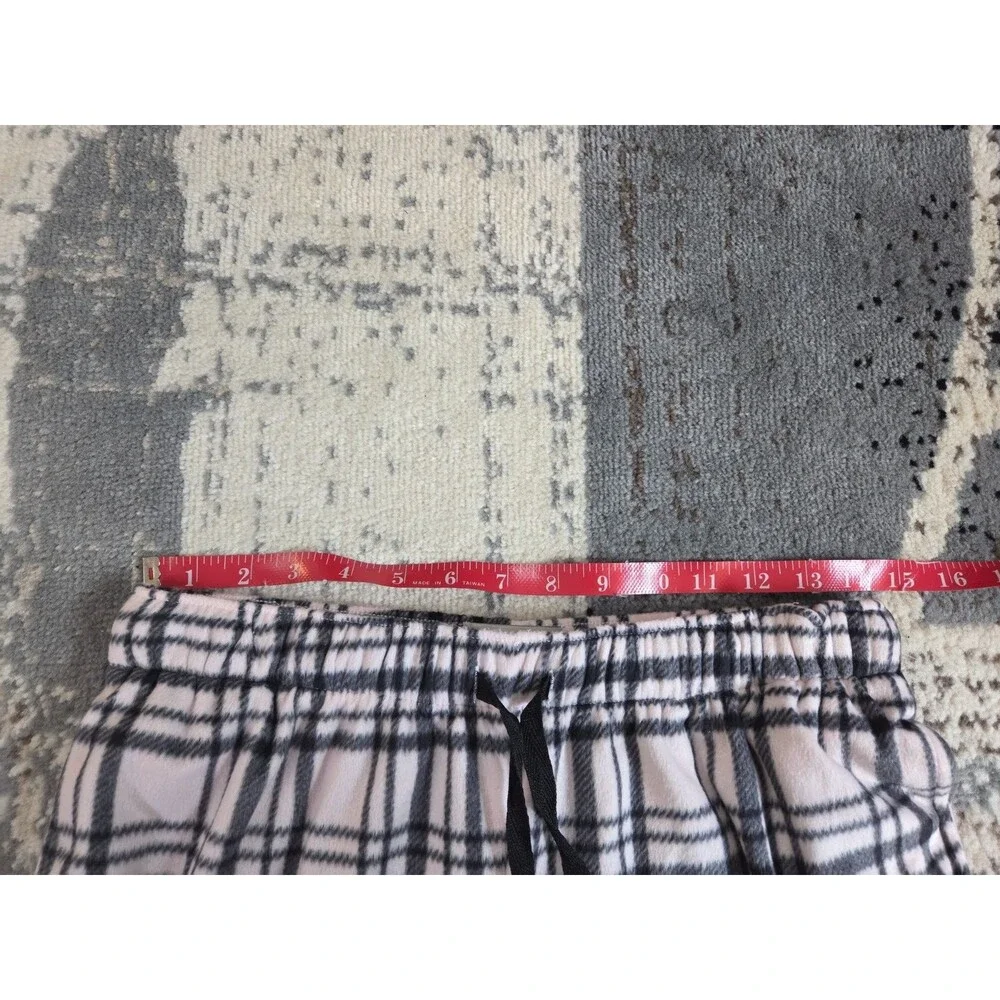 Narrow River Trading Co. Women's Fleece Pants w/ Pockets, Pink/Black Plaid, Lge